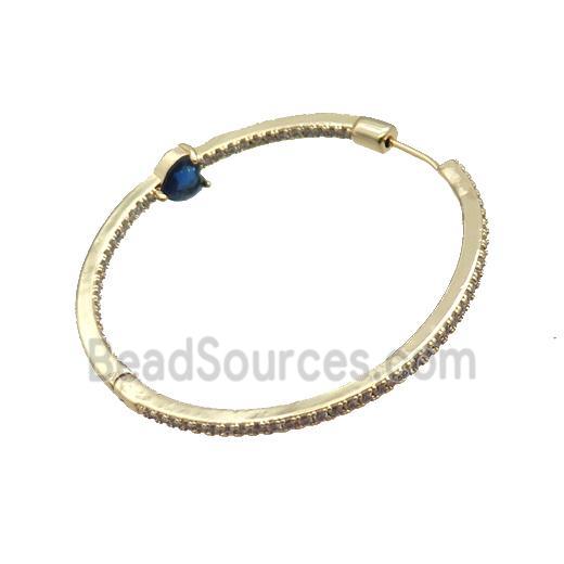 Copper Hoop Earring Pave Zircon Gold Plated