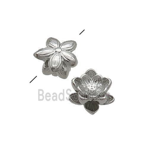 Copper Lotus Beads Flower Platinum Plated