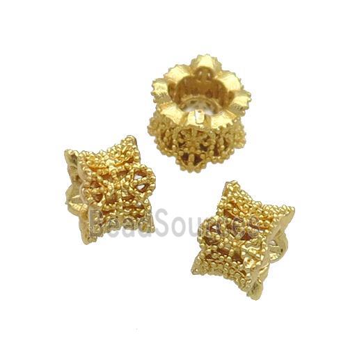 Copper Beads Tube Gold Plated