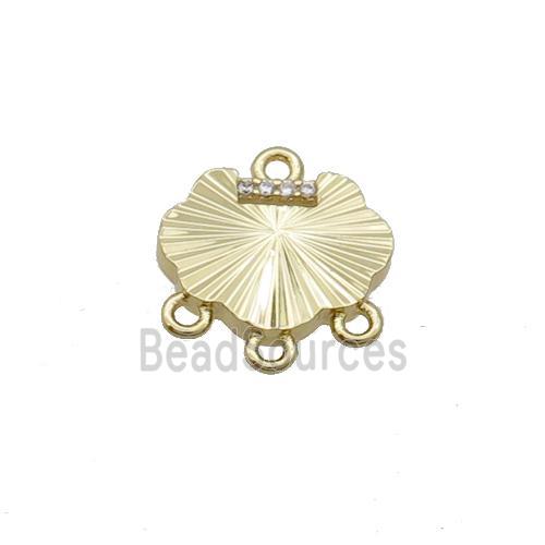 Copper Connector Pave Zircon Gold Plated