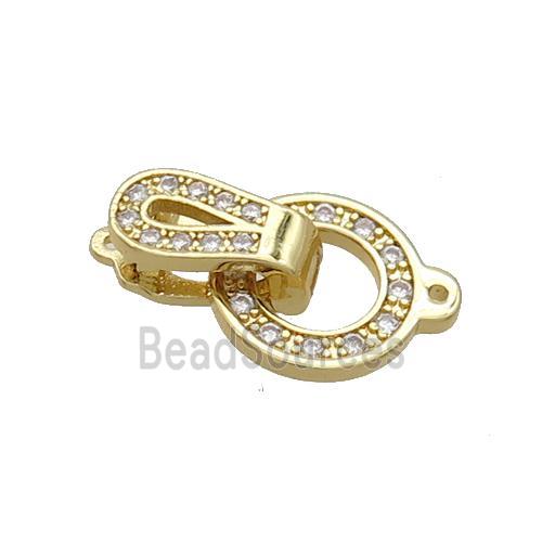 Copper Clasp Pave Zircon Gold Plated