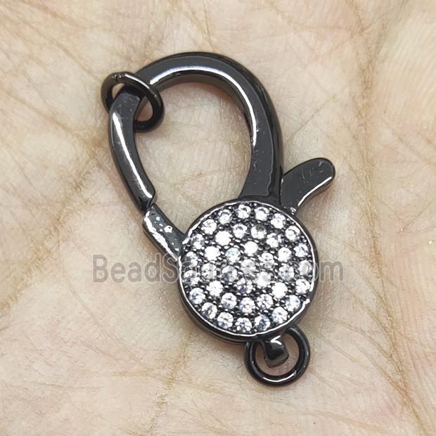 Copper Lobster Clasp Pave Zircon Black Plated