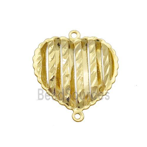 Copper Heart Connector Hollow Gold Plated