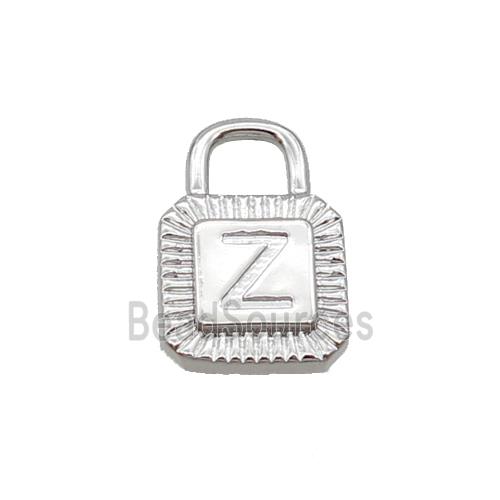 Copper Lock Pendant Z-Letter Platinum Plated