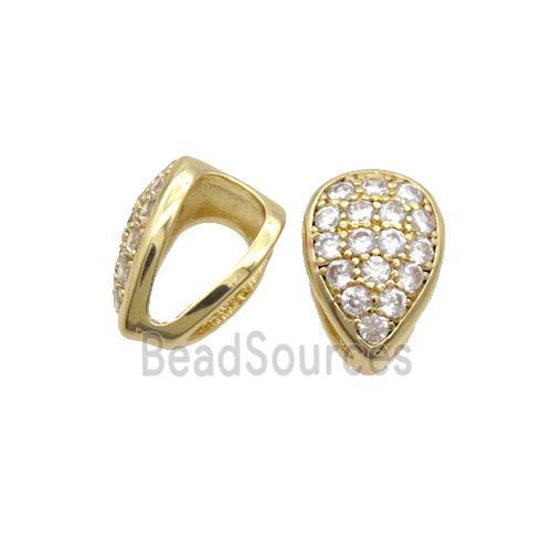 Copper Bail Pave Zircon Gold Plated