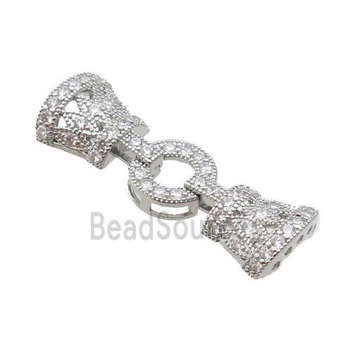 Copper Clasp Pave Zircon Platinum Plated