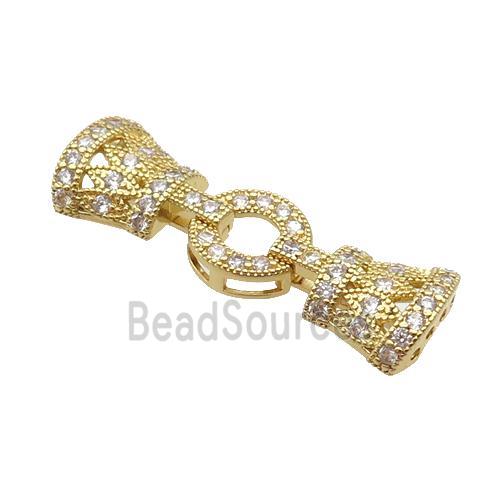 Copper Clasp Pave Zircon Gold Plated