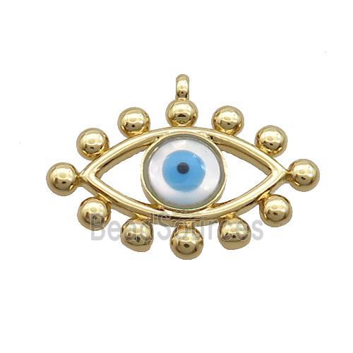 Copper Eye Pendant Pave Shell Evil Eye Gold Plated