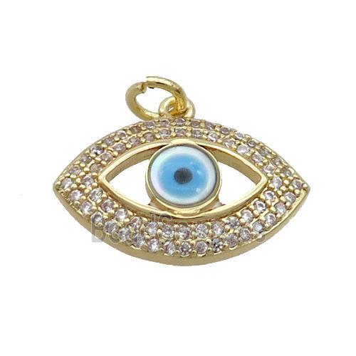 Copper Eye Pendant Pave Shell Evil Eye Gold Plated