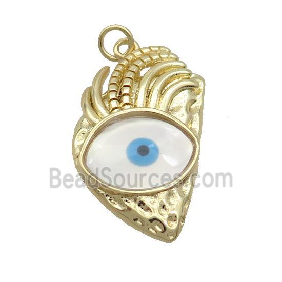 Copper Pendant Pave Shell Evil Eye Gold Plated