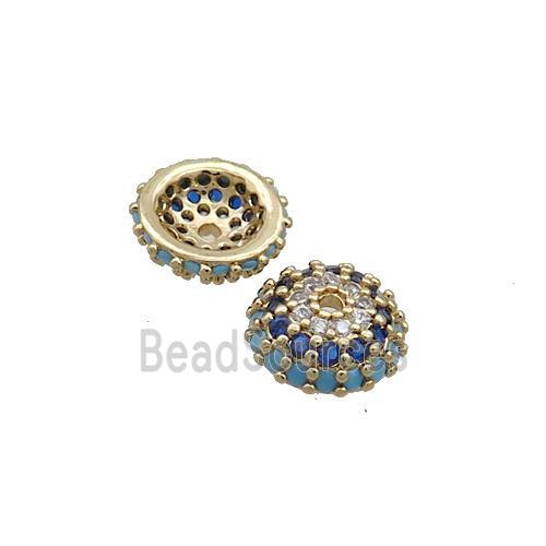 Copper Beadcaps Pave Zircon Gold Plated