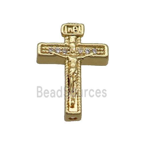 Copper Beadcaps Pave Zircon Jesus Gold Plated