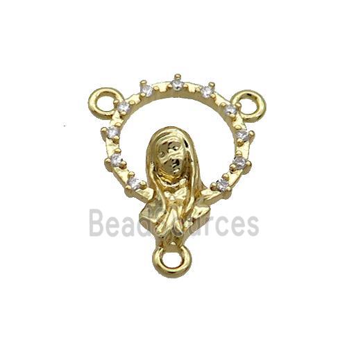 Copper Beauty Pendant Pave Zircon Gold Plated