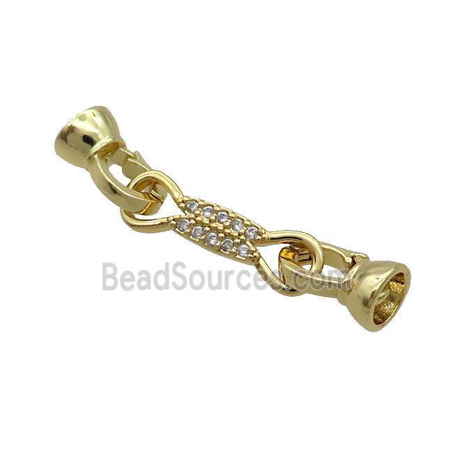 Copper Clasp Pave Zircon Gold Plated