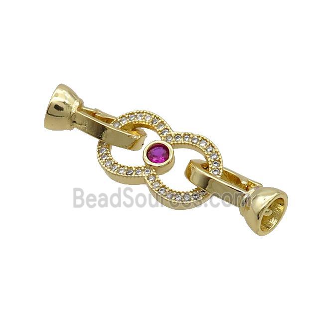 Copper Clasp Pave Zircon Infinity Gold Plated