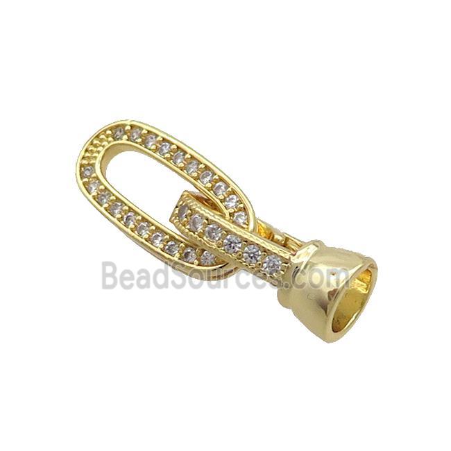 Copper Clasp Pave Zircon Gold Plated