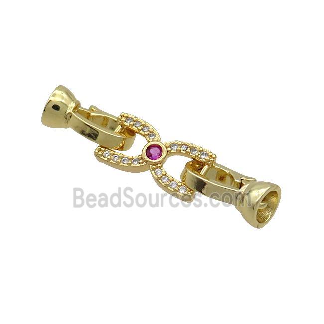 Copper Clasp Pave Zircon Gold Plated