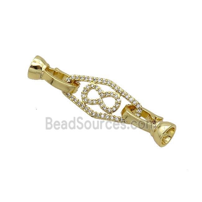 Copper Clasp Pave Zircon Infinity Gold Plated