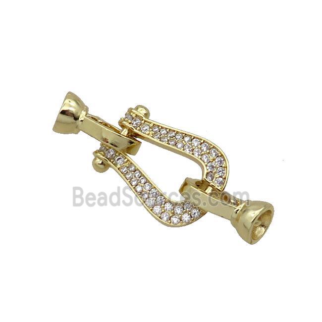 Copper Clasp Pave Zircon Gold Plated