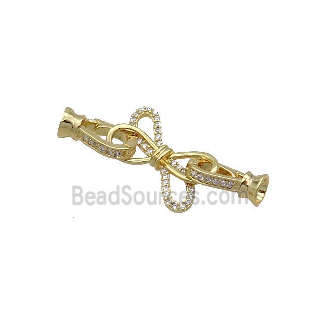 Copper Clasp Pave Zircon Infinity Gold Plated