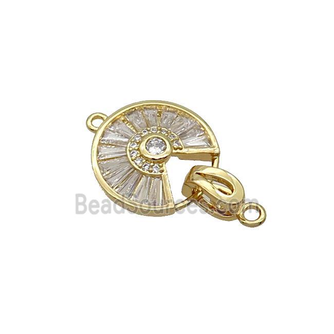 Copper Clasp Pave Zircon Gold Plated