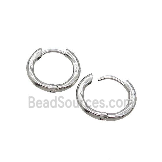 Copper Hoop Earring Platinum Plated