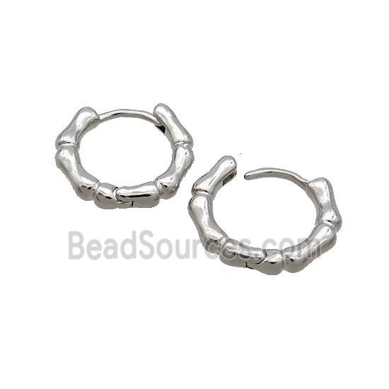 Copper Hoop Earring Platinum Plated