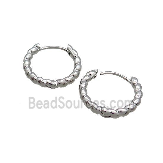 Copper Hoop Earring Platinum Plated