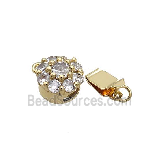 Copper Clasp Pave Zircon Slide 18K Gold