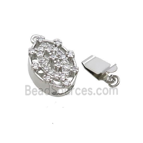 Copper Clasp Pave Zircon Slide Platinum Plated