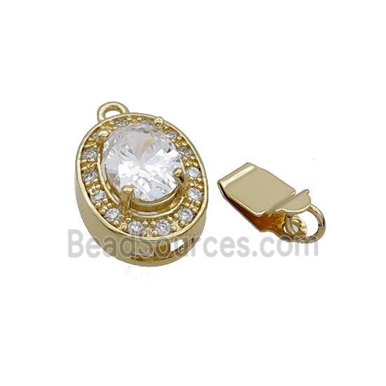 Copper Clasp Pave Zircon Slide 18K Gold