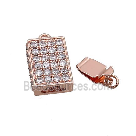 Copper Clasp Pave Zircon Slide Rose Gold