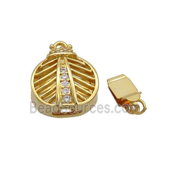 Copper Clasp Pave Zircon Slide 18K Gold