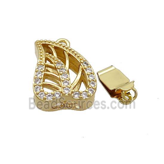 Copper Clasp Pave Zircon Slide 18K Gold