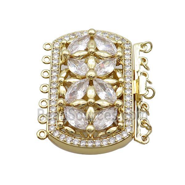 Copper Slide Clasp Pave Zircon 18K Gold