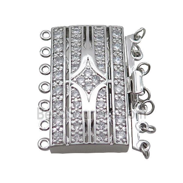 Copper Clasp Pave Zircon Slide Platinum Plated