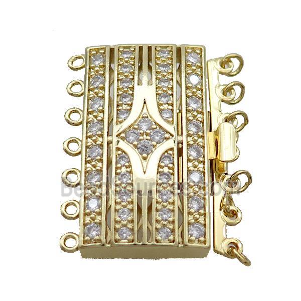 Copper Clasp Pave Zircon Slide 18K Gold