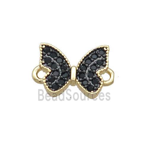 Copper Butterfly Connector Pave Zircon Gold Plated