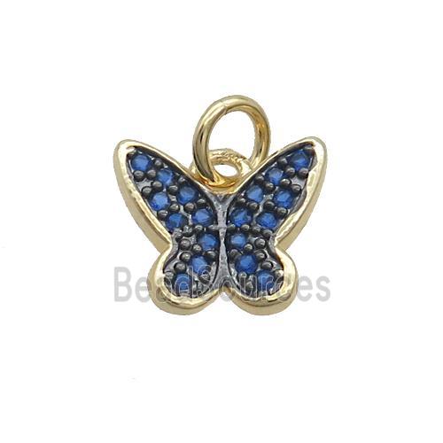 Copper Butterfly Pendant Pave Zircon Gold Plated