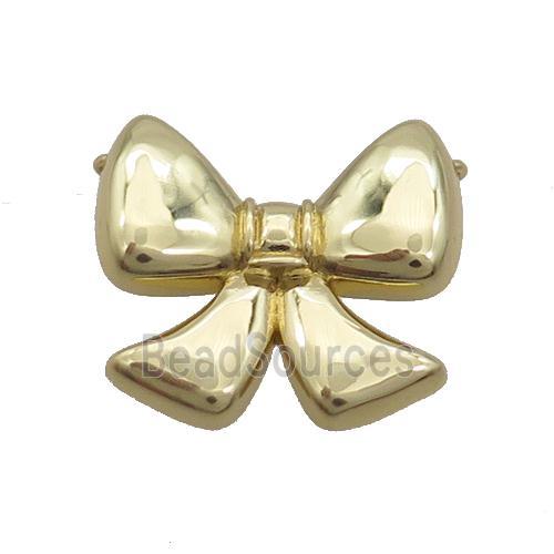 Copper Bowknot Pendant 2loops Gold Plated