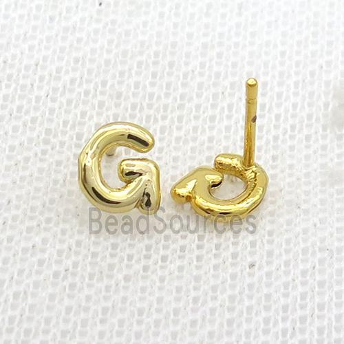 Copper Stud Earring G-Letter Gold Plated