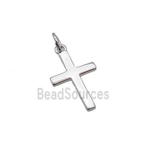 Copper Cross Pendant Platinum Plated