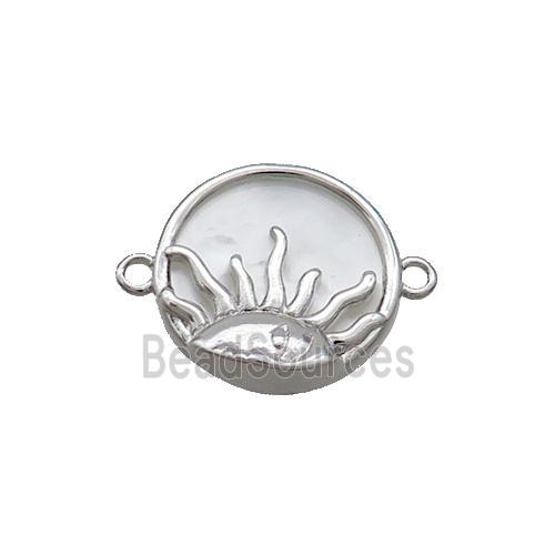 Copper Sun Charms Connector Shell Backing Platinum Plated