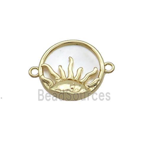 Copper Sun Charms Connector Shell Backing Gold Plated