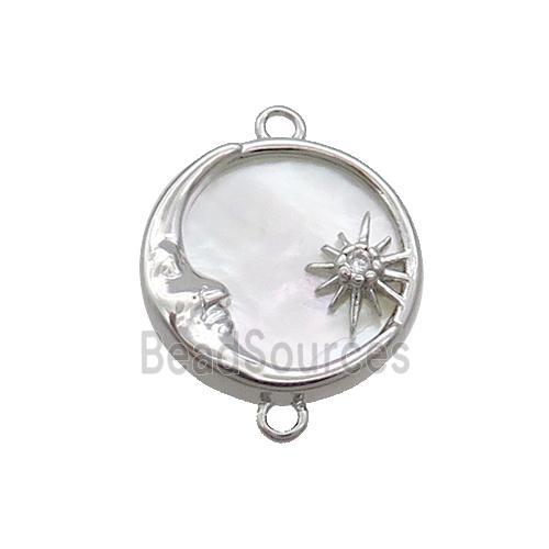 Copper Moon Charms Connector Shell Backing Platinum Plated