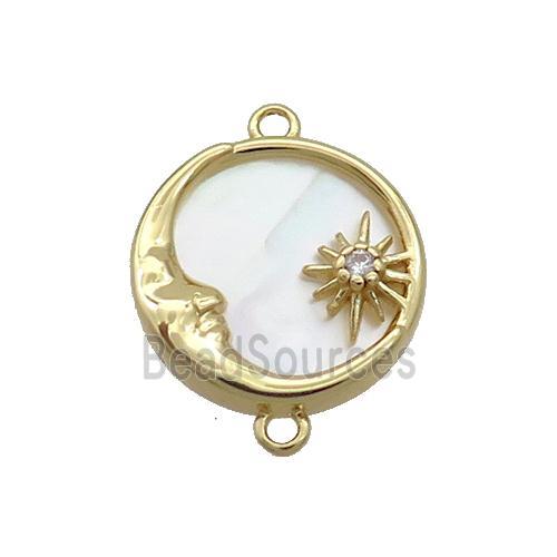 Copper Moon Charms Connector Shell Backing Gold Plated