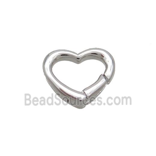 Copper Carabiner Clasp Heart Platinum Plated