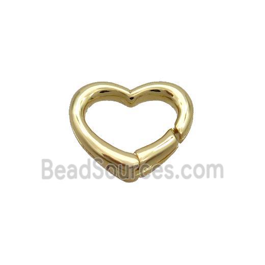 Copper Carabiner Clasp Heart Gold Plated