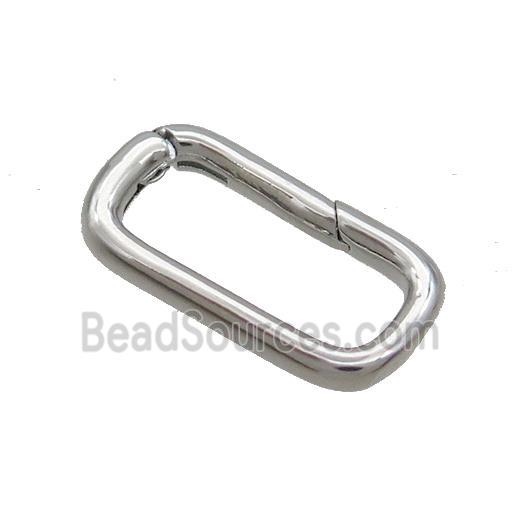 Copper Carabiner Clasp Rectangle Platinum Plated