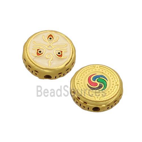 Copper Button Beads Enamel Gold Plated